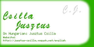 csilla jusztus business card